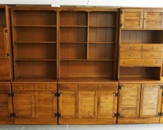 1143	ETHAN ALLEN 9 PIECE WALL UNIT, APPROXIMATELY 162 IN WIDE X 19 IN DEEP X 79 IN HIGH
