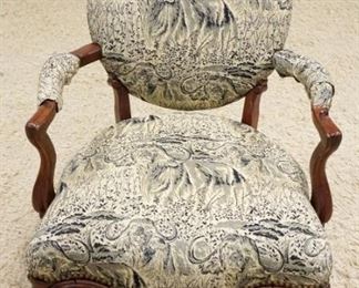 1153	SET OF CARVED WOOD & UPHOLSTERED ITALIAN ARMCHAIRS
