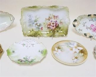 1169	SEVEN PIECE LOT OF R.S. PRUSSIA INCLUDES PLATES & TRAY. LARGEST APP. 8 IN X 12 IN 
