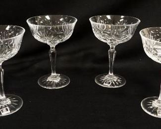 1180	LOT OF 6 MILLER ROGASKA CRYSTAL 6 1/4 IN CHAMPAGNES
