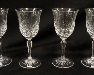 1186	LOT OF 6 MILLER ROGASKA CRYSTAL 7 IN WINES
