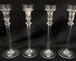 1192	MILLER ROGASKA CRYSTAL LOT OF 4-10 IN CANDLESTICKS

