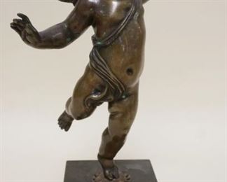 1201	BRONZE CHERUB ON MARBLE BASE, APPROXIMATELY 12 1/2 IN HIGH
