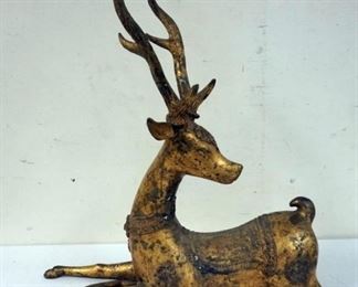 1258	LARGE THAI GILT METAL DEER, APPROXIMATELY 22 IN H
