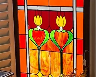 Beautiful stain glass, framed, large