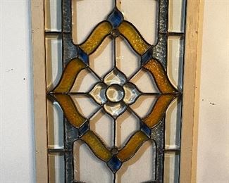 Pair of beautiful hanging stain glass panels