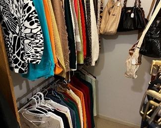 Women’s clothes, designer purses and belts 