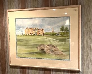 Framed golf picture