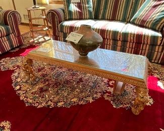 CARVED COFFEE TABLE WITH FIGURES