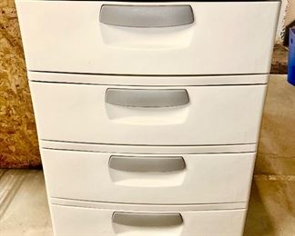 Molded plastic 4 drawer chest
