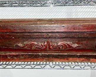 Antique primitive hand crafted tool chest (front view)