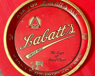 Vintage Labatt’s Union Made metal beer tray