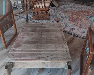 Industrial wooden cart $175