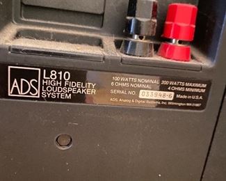 ADS L810 PAIR OF SPEAKERS WITH WOOD STANDS