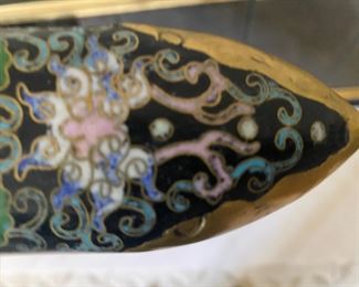 OLDER CLOISSONE DAGGER 14" JADE HANDLE