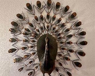Large metal Peacock
