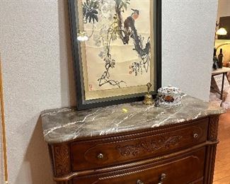 Marble top chest