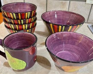 Pfaltzgraff Sedona fruit bowls and mug