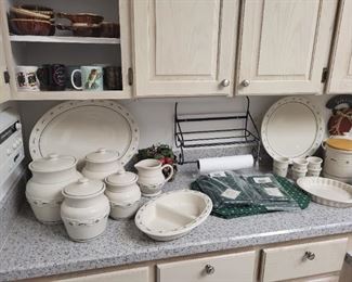 Longaberger pottery cannister set