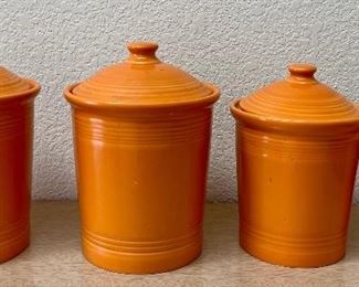 (4) Tangerine Fiesta HLC 4-piece Canister Set