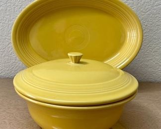 Fiesta Sunflower Casserole And Serving Platter
