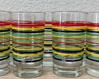 (8) Fiesta Multicolor Ring 4.5 Inch Juice Glasses