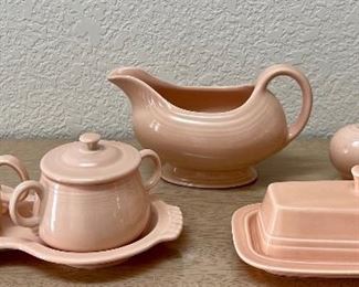 Post 86 Fiesta HLC Apricot Cream & Sugar With Tray, Gravy, Salt & Pepper, &butter Dish