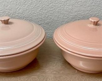 Post 86 Fiesta HLC Apricot (2) 9.25" X 6" Lidded Casseroles