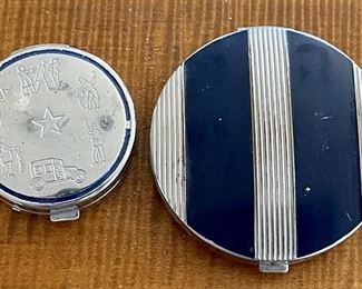 (2) Bourjois Evening In Paris 1930's Compacts - (1) Brilliant Rouge, (1) Powder