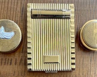 Evening In Paris Bourjois Triple Lipstick Compact And Round Rouge, Melba Antique Rouge Compact