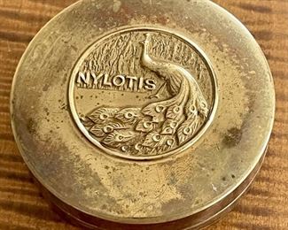 1916 RARE Nylotis Nyla Peacock Powder Compact With Powder Puff And Mirror
