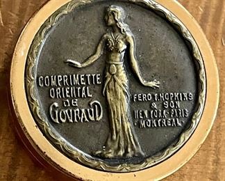 1800's Powder Compact Oriental De Govraud Ferd Thomphis & Sons His Magical Elixer New York-Paris-Montreal