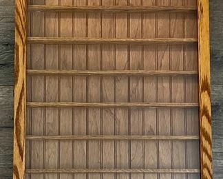 Vintage Oak Glass Front Wall Mount Shelf (perfect For Compacts)