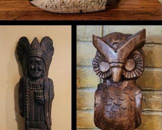 Carved Wood Statutes & Decoy