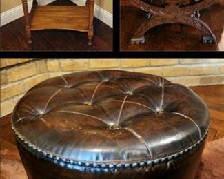 Leather Ottoman 
