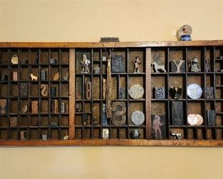 Antique Wooden Printers Tray