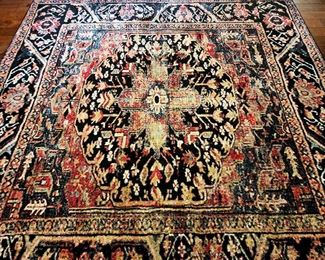Beautiful Vintage Hamadan Turkish Rug 9' × 9'