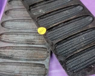 TWO CAST IRON CORNBREAD PANS