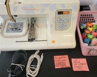 HUSQVARNA HUSKY STAR EM10 COMPUTER CONTROLLED EMBROIDERY MACHINE WITH THREAD