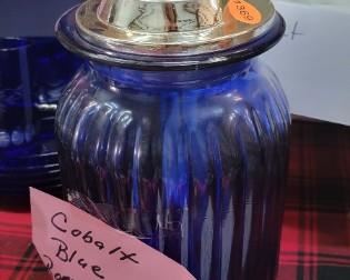 COLBALT BLUE ROOSTER CANISTER
