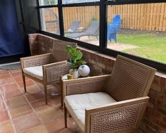 Blonde indoor/outdoor chairs