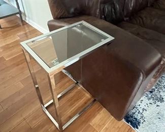 Chrome & glass C-table