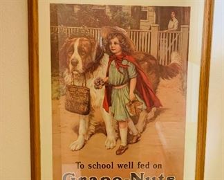 Vintage Grape Nuts Framed Poster