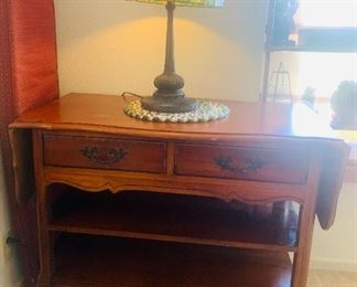 Vintage Drop Leaf Table on Wheels