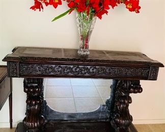 Ornate Entry Table with mirrored back