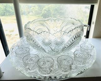 HUGE Punch Bowl on Platter