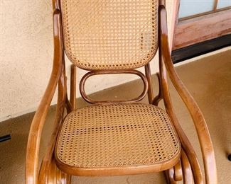 Vintage Cane Back Rocking Chair