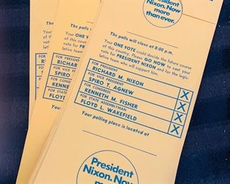 Vintage Ballots from 1972 Election