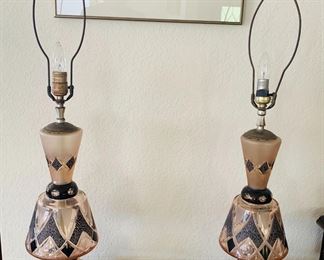 Mid Century Pink Table Lamps
