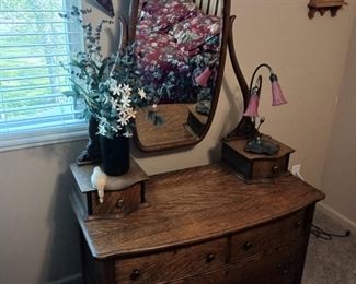 Vanity chest with mirror antique